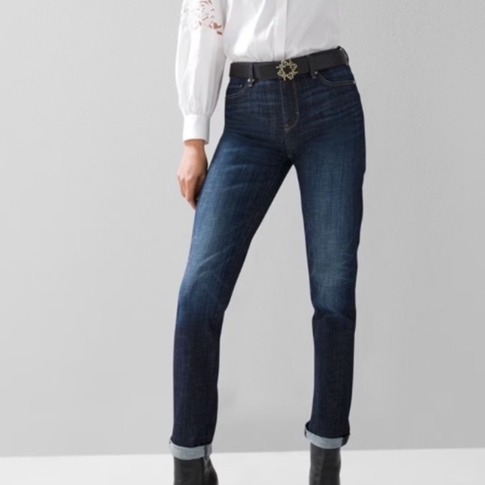 White House Black Market Girlfriend Jeans Mid Rise Soft Womens Size 0 29W 27.5L